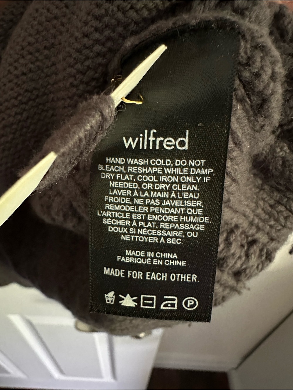 Size M Women’s Wilfred Montpellier Cardigan Merino Wool Cable Knit Taupe - Picture 8 of 9